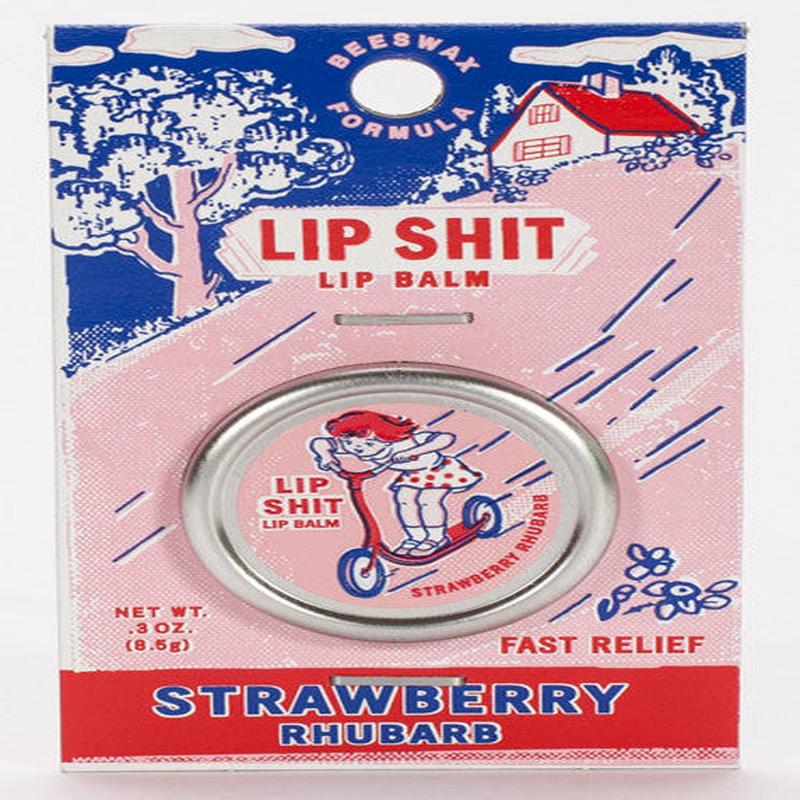 Blue Q Lip Shit Strawberry Rhubarb Lip Balm