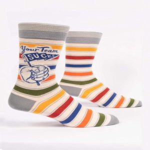 Blue Q Men's Crew Socks Your Team Sucks