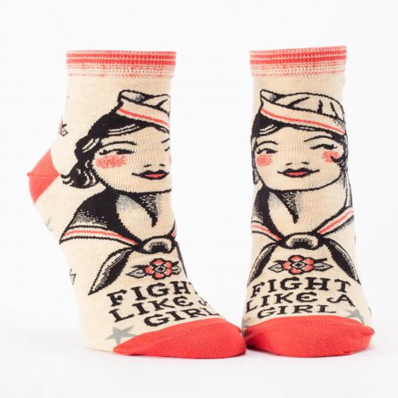 Blue Q Women's Ankle Socks Fight Like A Girl