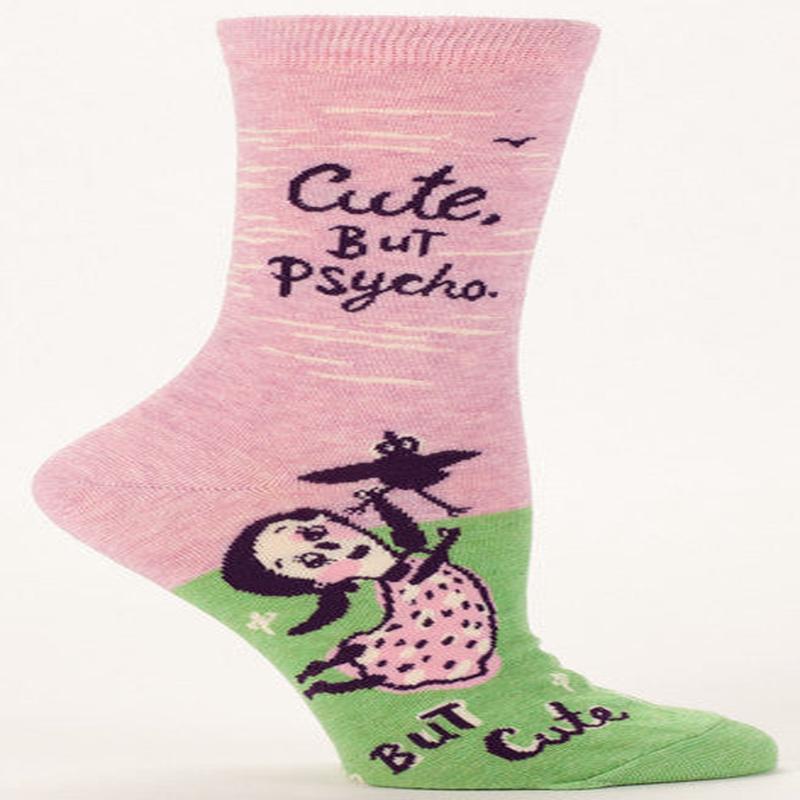 Blue Q Women's Crew Socks Cute, But Psycho.
