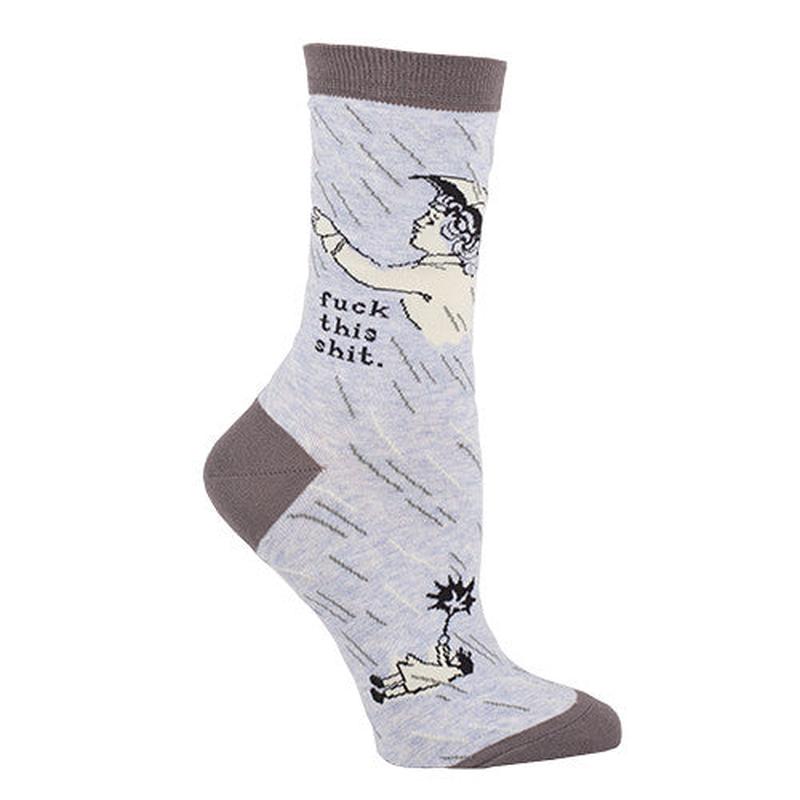 Blue Q Women's Crew Socks Fuck This Shit.