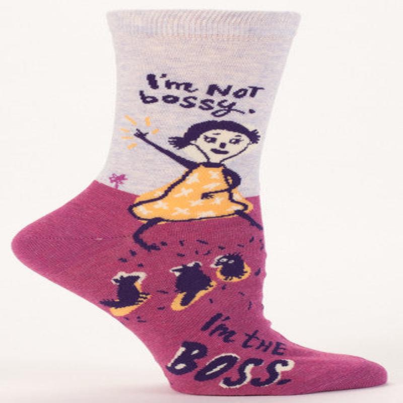 Blue Q Women's Crew Socks I'm Not Bossy. I'm The Boss.