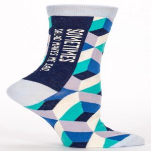 Blue Q Women's Crew Socks Sometimes Salad Makes Me Sad