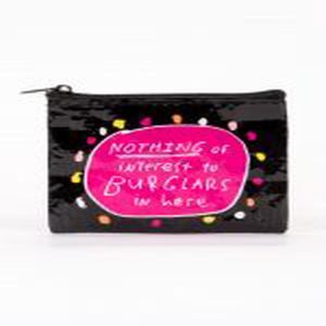 Blue Q Coin Purse Nothing of Interest to Burglars in Here