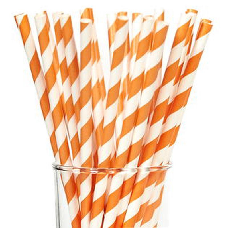 Partypartners Paper Straws Orange