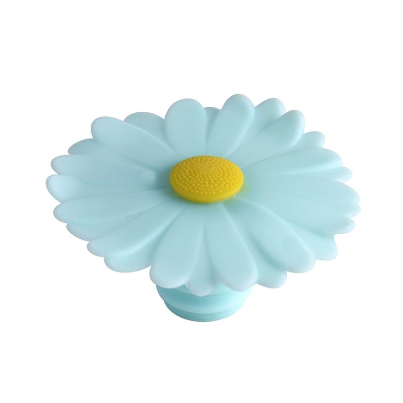 Charles Viancin Silicone Bottle Stopper Aqua Daisy