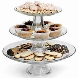 FR Anchor Hocking 3 Piece Tiered Platter Set