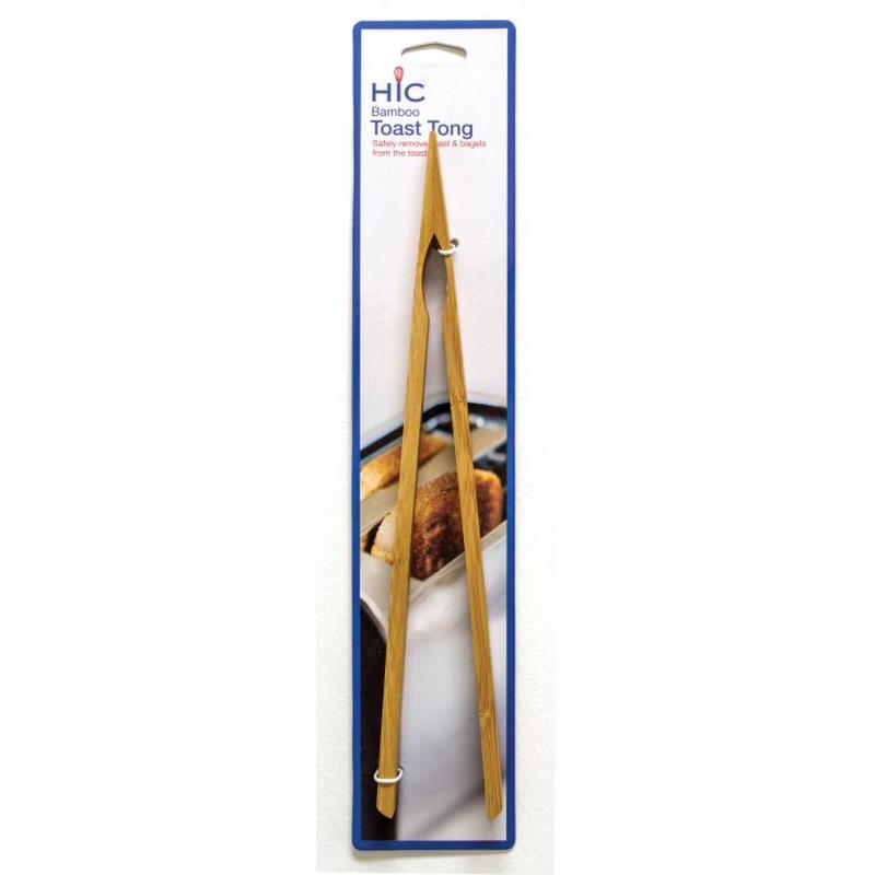 HIC 12" Bamboo Toast Tongs