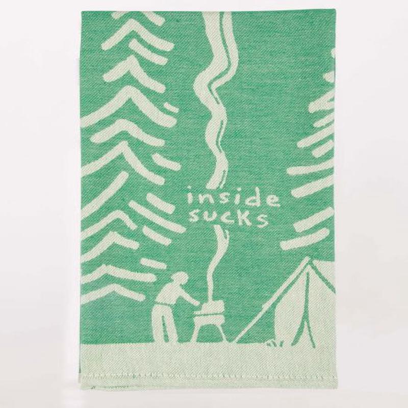 Blue Q Jacquard Dishtowel Inside Sucks