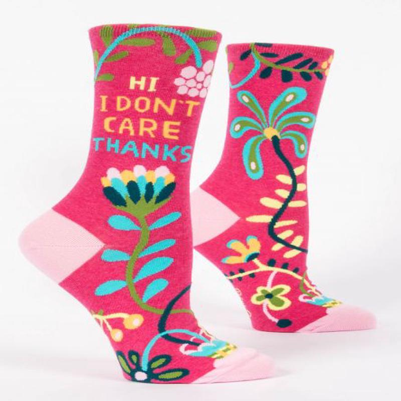 Blue Q Women's Crew Socks Hi, I Don't Care, Thanks