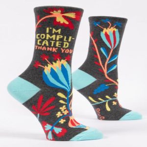 Blue Q Women's Crew Socks I'm Complicated, Thank You