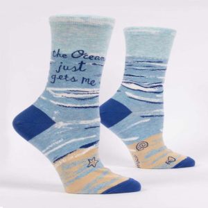 Blue Q Women's Crew Socks The Ocean Just Gets Me