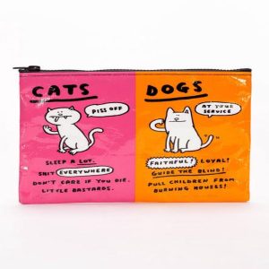 Blue Q Zipper Pouch Cats and Dogs