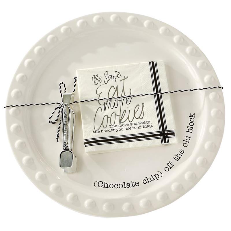 Mud Pie Cookie Plate Serving Set - (Chocolate Chip) Off The Old Block