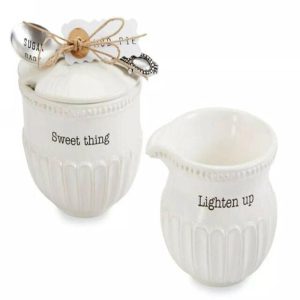 Mud Pie Cream & Sugar Set Fluted