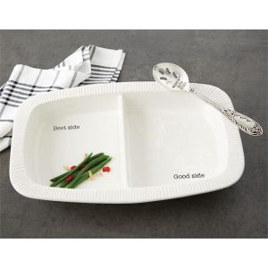 Mud Pie Divided Side Serving Dish - Best Side/Good Side