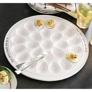 Mud Pie Round Devil Egg Plate Set - The Devil Made Me Do It