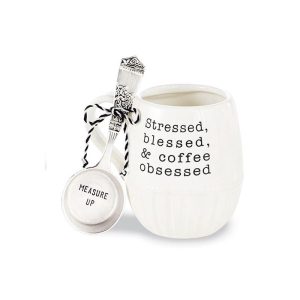 Mud Pie Stressed Coffee Mug Set - Stressed, Blessed & Coffee Obsessed