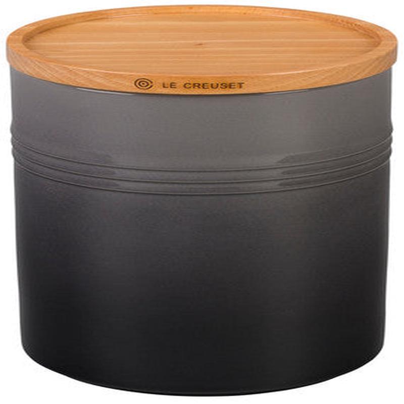 Le Creuset 2.5 Qt Flint Canister With Wood Lid