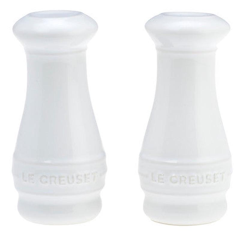 Le Creuset White Salt & Pepper Shakers