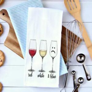 Maple Leaf Market Red White and Blue Tea Towel