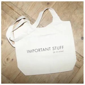 Second Nature Important Stuff jk its wine tote bag