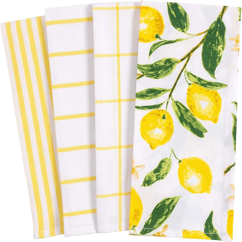 KAF Home All Over Lemon Towel Set of 4