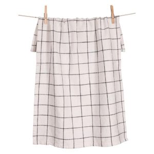 KAF Home Black Lyon Grid Towel