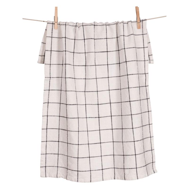 KAF Home Black Lyon Grid Towel