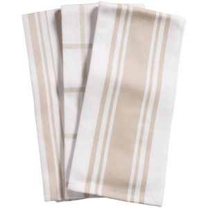 KAF Home Oatmeal Center Band Towel Set of 3