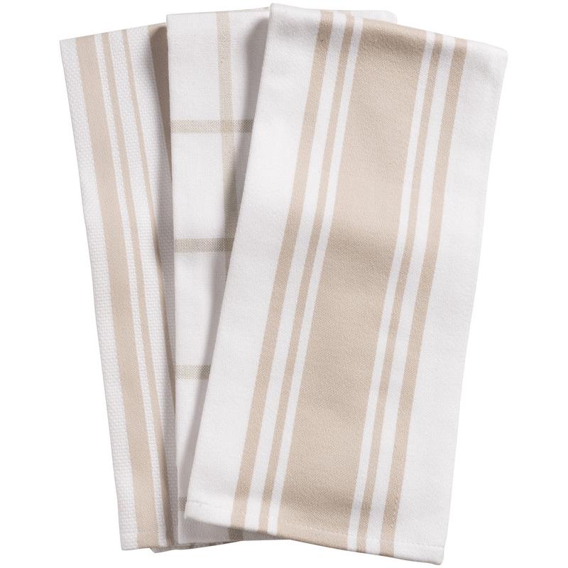 KAF Home Oatmeal Center Band Towel Set of 3