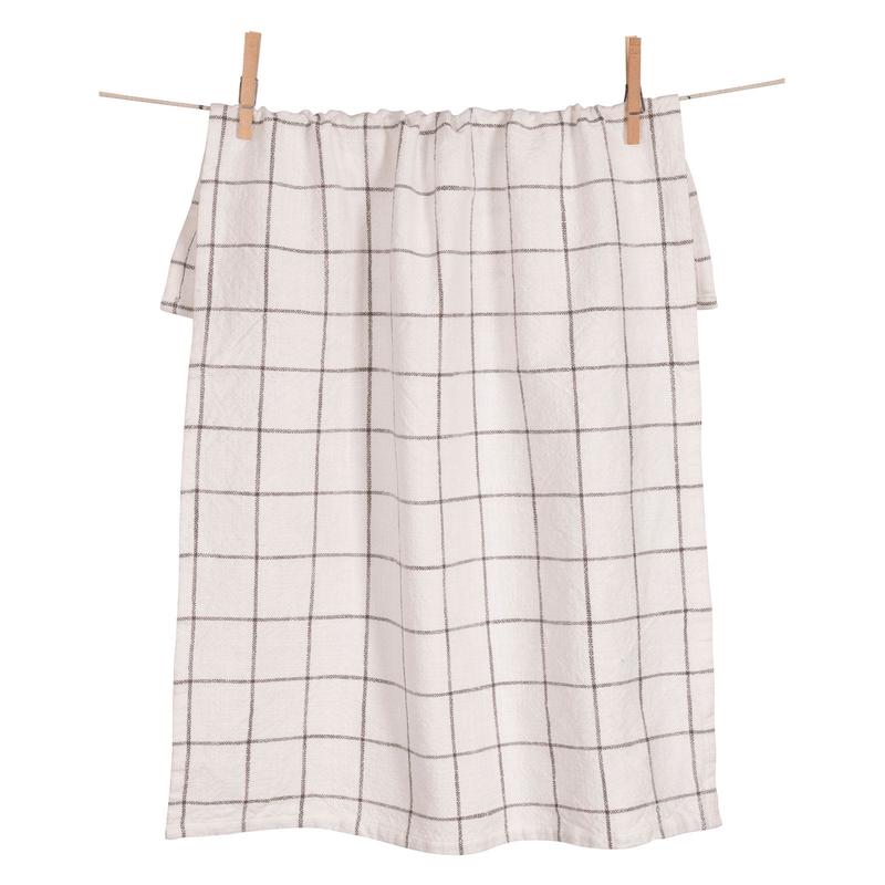 KAF Home Pewter Lyon Grid Towel