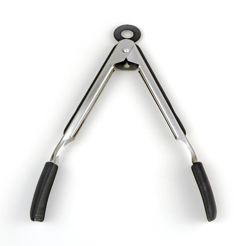 RSVP Square Tip Silicone Tongs Black
