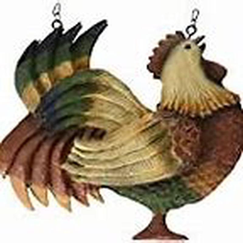 K & K  Interiors Multi color Resin Rooster Hanging Ornament