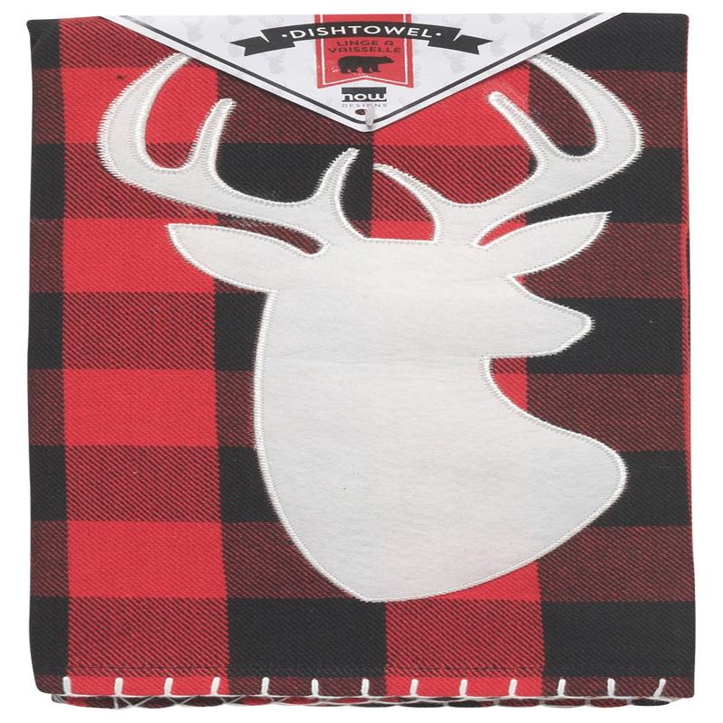 Now Designs Dishtowel Buffalo Check Deer
