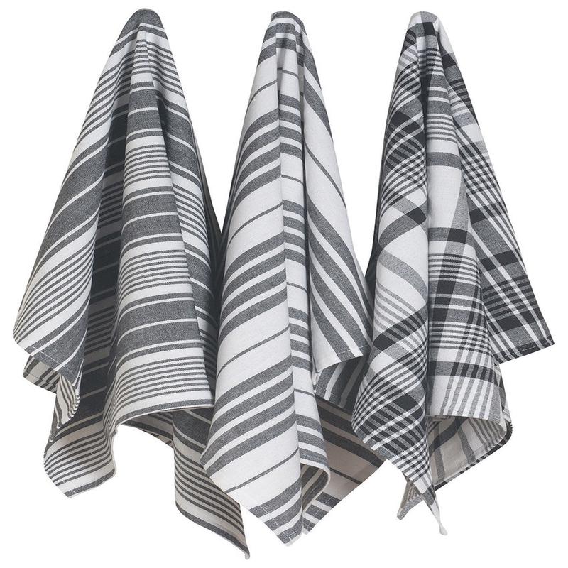 Now Designs Set of 3 Black print Towels