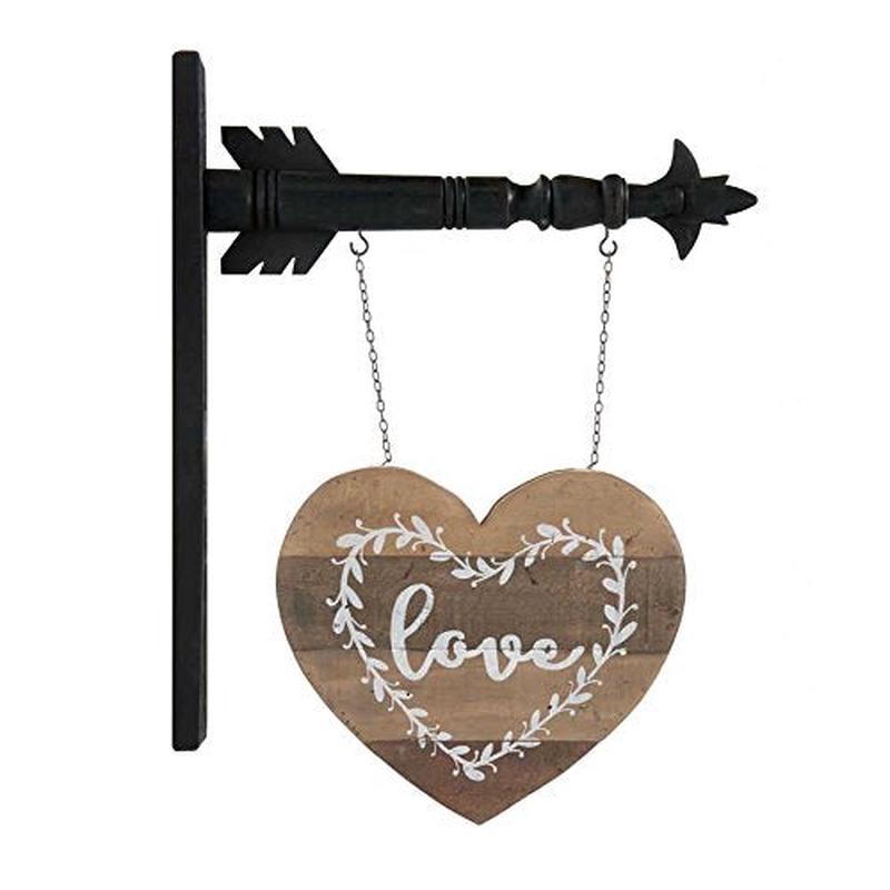 K & K Interiors Barnwood Heart Planter Hanging Ornament