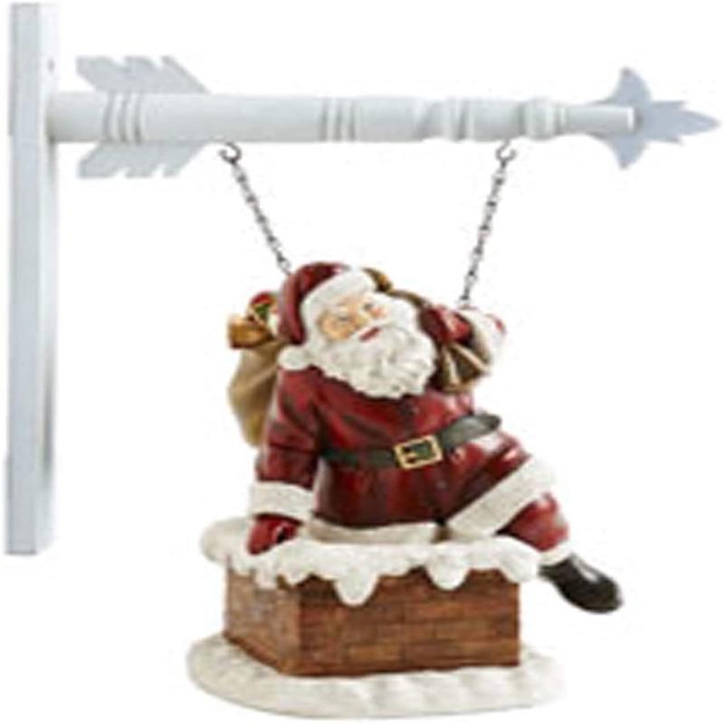 K & K Interiors Resin Santa Climbing in Chimney Hanging Ornament