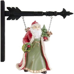 K & K Interiors Resin Santa Hanging Ornament