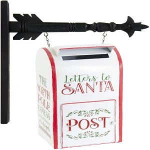 K & K  Interiors White Letters to Santa Mail Box Hanging Ornament