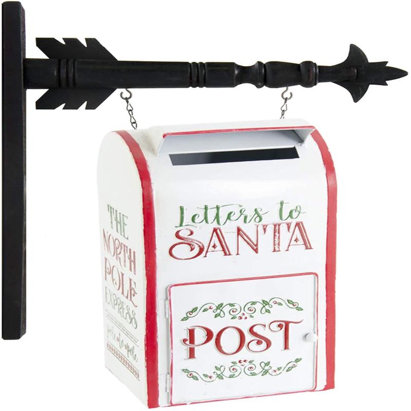 K & K  Interiors White Letters to Santa Mail Box Hanging Ornament