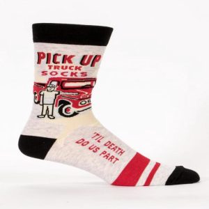 Blue Q Men's Crew Socks Pickup Truck