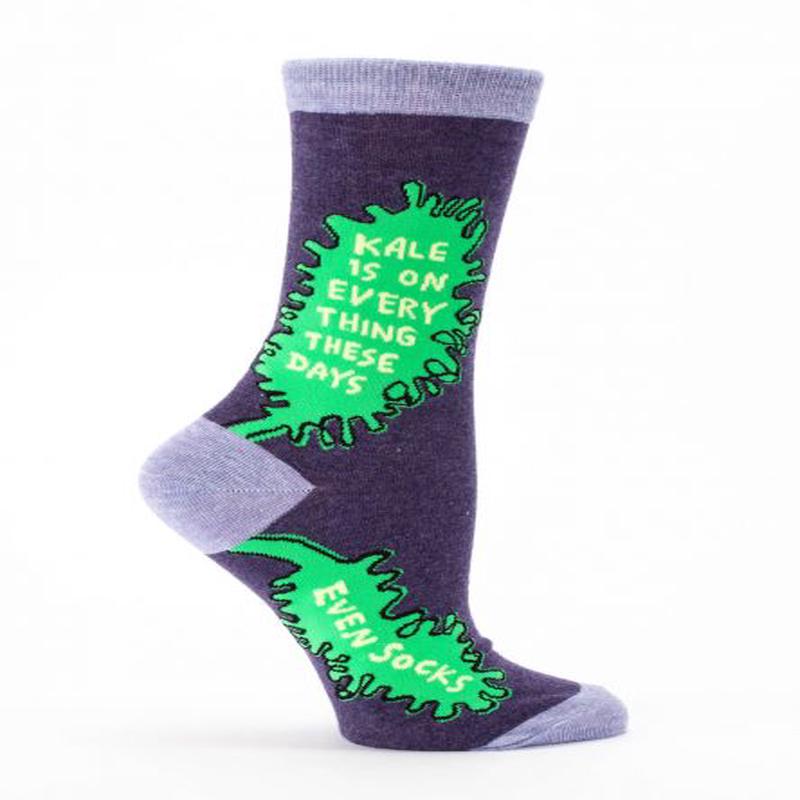 Blue Q Women's Crew Socks Kale is On Everything These Days