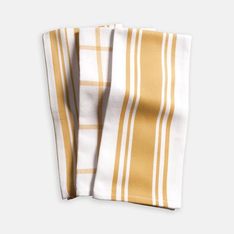 KAF Home Set of 3 Pantry Towels Ochre