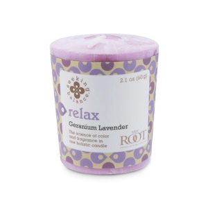 Root 20 hour Seeking Balance Relax Geranium Lavender Votive