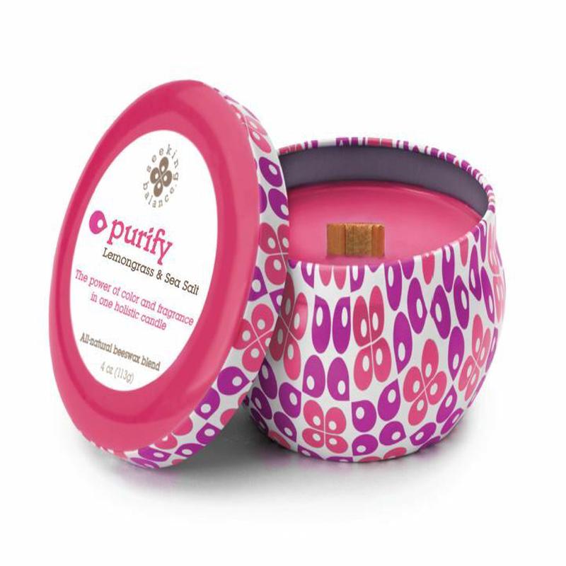 Root Seeking Balance Purify Lemongrass and Sea Salt Travel Candle