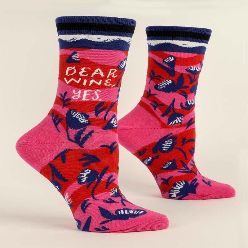 Blue Q Dear Wine, Yes. Womens Crew Socks