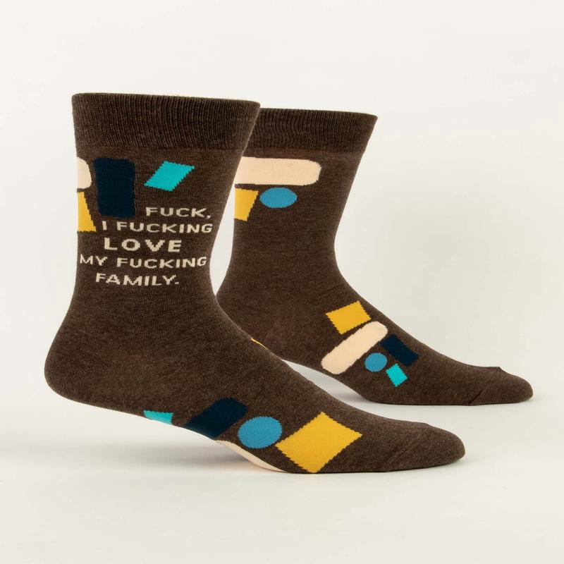 Blue Q Mens Crew Socks Fuck, I Fucking Love My Fucking Family.