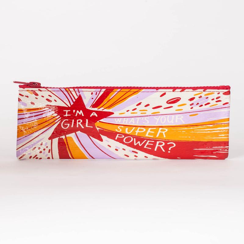 Blue Q Pencil Case I'm a Girl Whats Your Superpower?