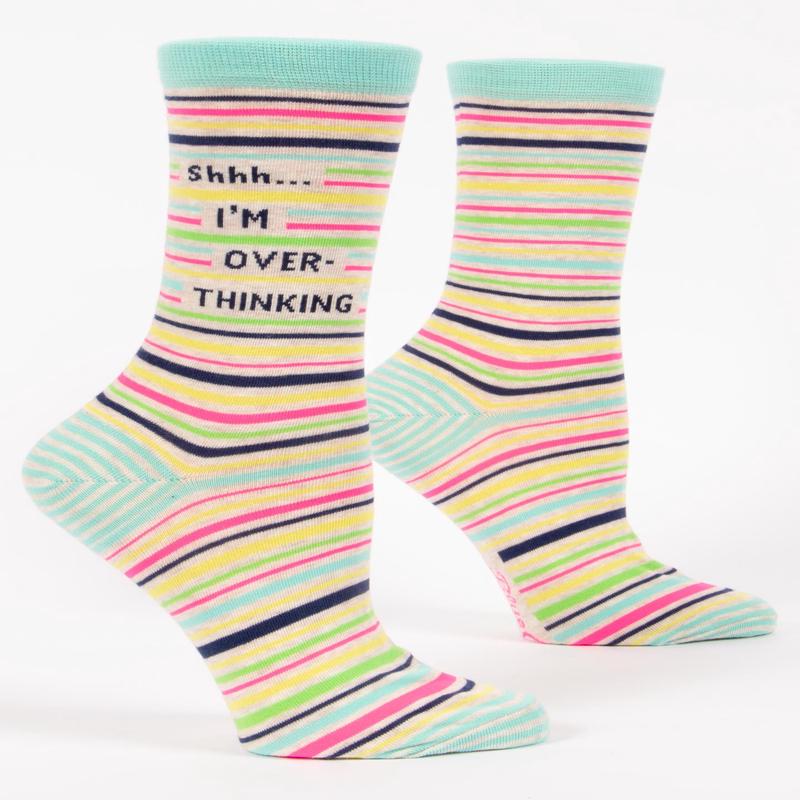 Blue Q Shhh... I'm Overthinking. Womens Crew Socks